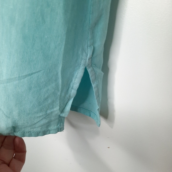 Eileen Fisher Hankerchief Linen Sleeveless Button Down Shirt Blouse Womens Small - Picture 7 of 11